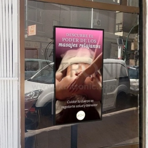 pantalla escaparate 55 para centro estetica valencia