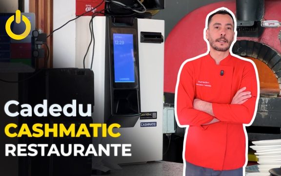 Cadedu y el cashmatic en su pizzeria